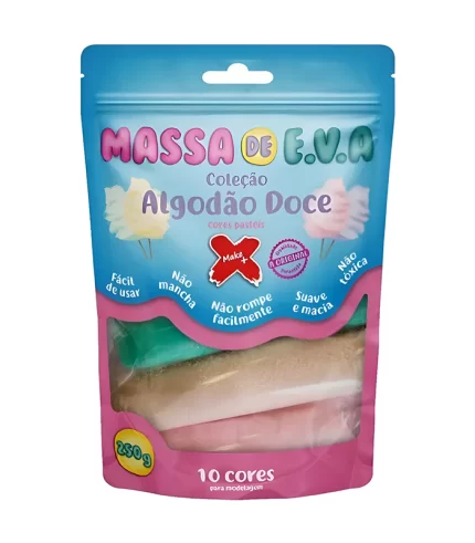 Massa Eva Algodão Doce 250g 10 Cores